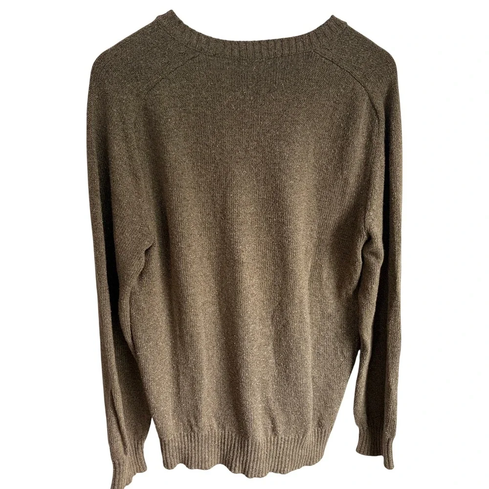 Alex Mill Sweater Men Medium Minimalist Olive Green Cotton Silk Crewneck Marled